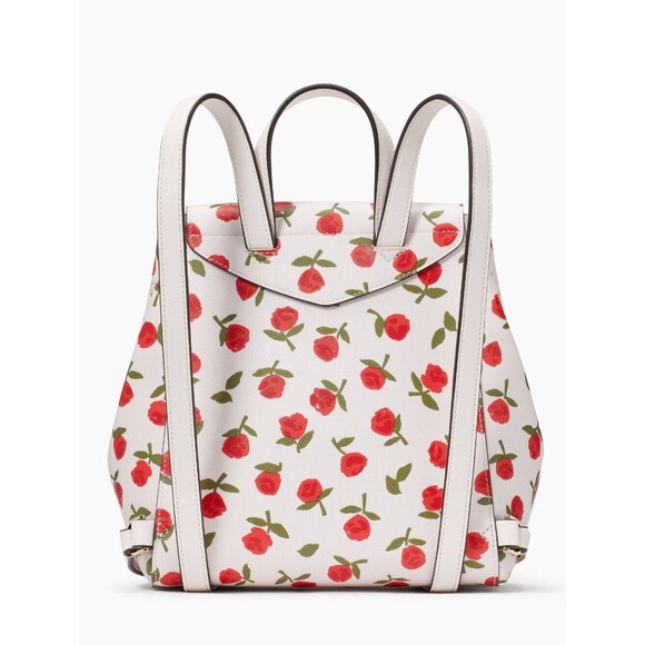 New Kate Spade Lizzie Medium Flap Backpack Festive Rosette Saffiano Multi - Picture 5 of 5
